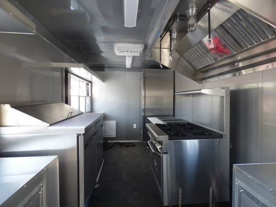 8.5' x 20' Concession Food Trailer White With Appliances