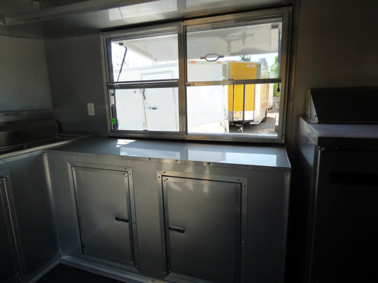 8.5' x 20' Concession Food Trailer White With Appliances