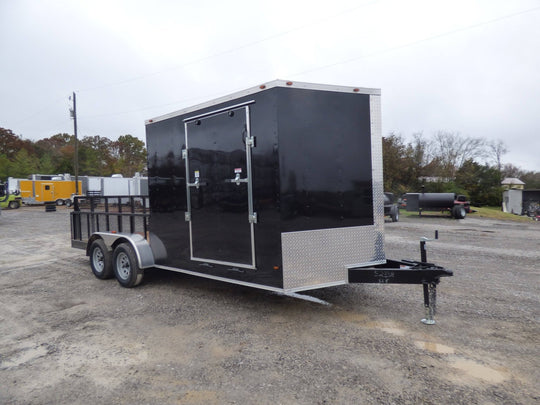 Enclosed Utility Hybrid Trailer 7'x18' with Side Ramp - Lawn Mower Equipment Hauler Storage - SLE Equipment - 3