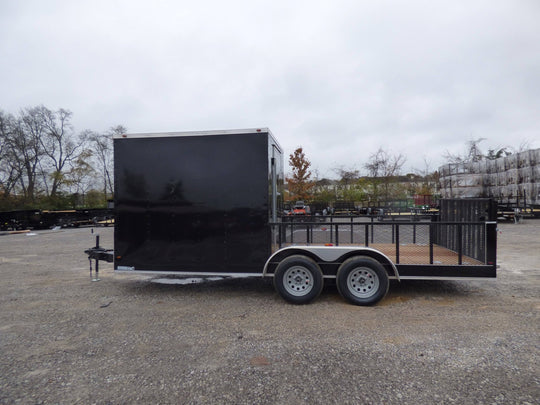 Enclosed Utility Hybrid Trailer 7'x18' with Side Ramp - Lawn Mower Equipment Hauler Storage - SLE Equipment - 4