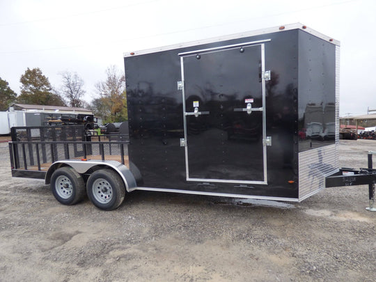 Enclosed Utility Hybrid Trailer 7'x18' with Side Ramp - Lawn Mower Equipment Hauler Storage - SLE Equipment - 6