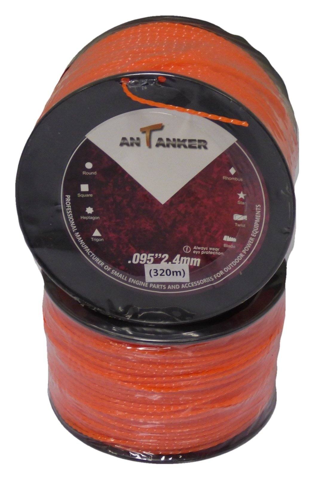 Commercial String Trimmer Line ( Weedeater) 3lb .095 - Twist 2-Spools