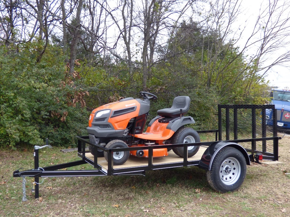 Husqvarna YTH1942 Lawn Tractor with a 5x10 Utility Trailer