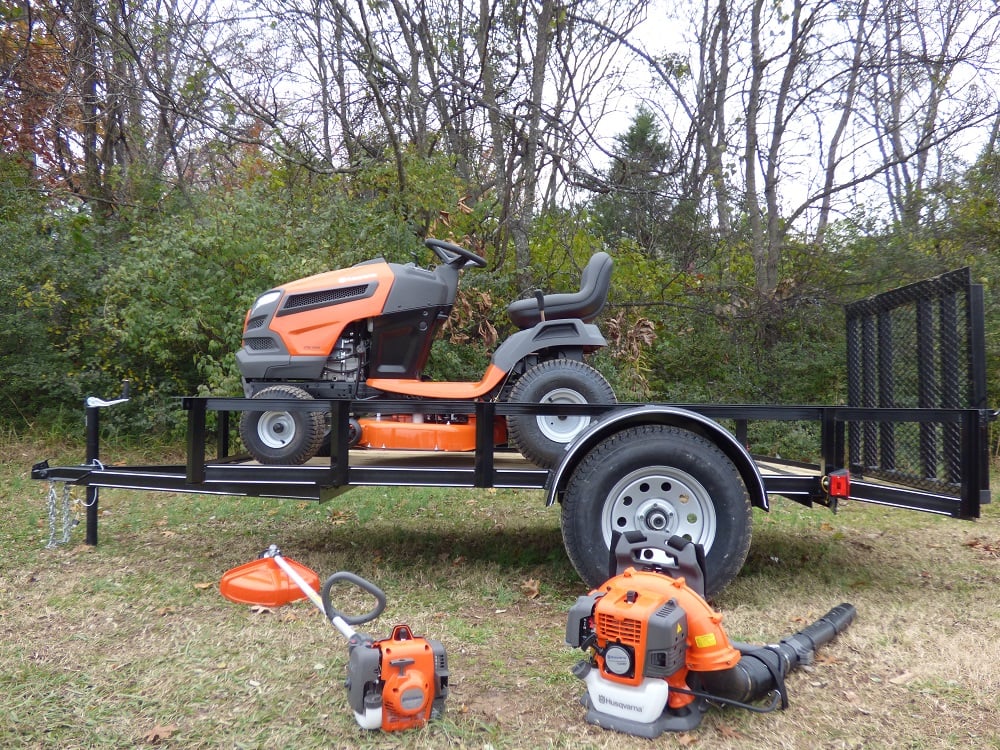 Husqvarna YTH1942 5x10 Utility Trailer and Handheld Package