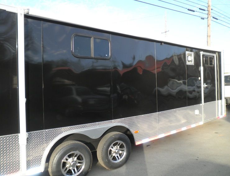 Enclosed Trailer 8.5'x28' Black Front Side