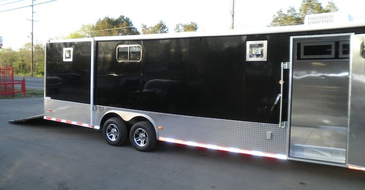 Enclosed Trailer 8.5'x28' Black Front Side