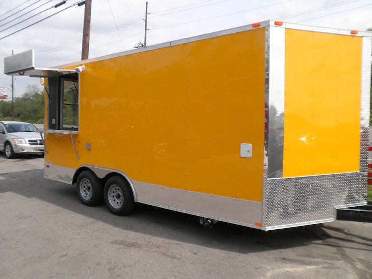 Concession Trailer 8.5'x17' Yellow White Background