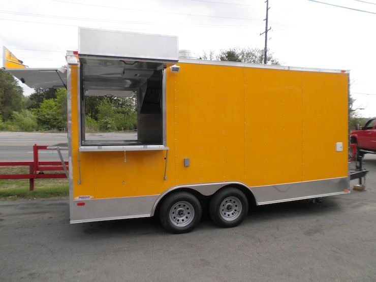 Concession Trailer 8.5'x17' Yellow White Background