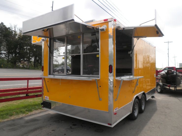 Concession Trailer 8.5'x17' Yellow White Background