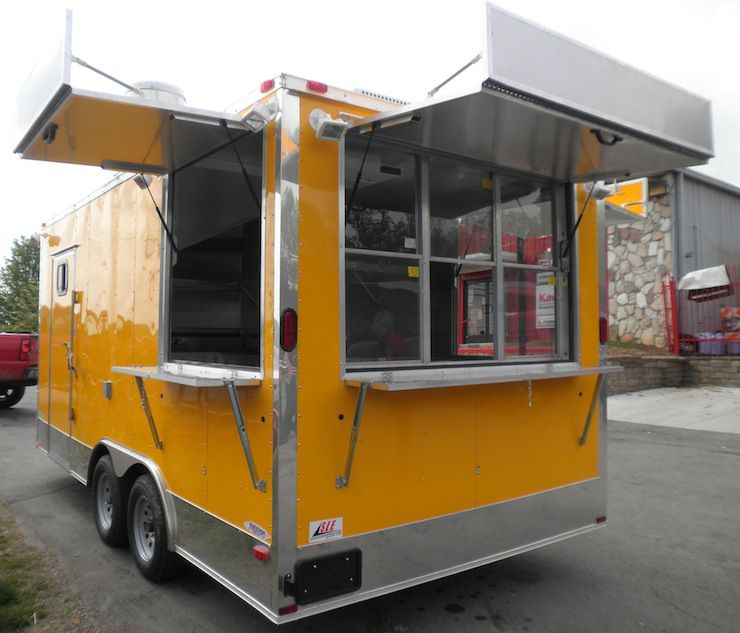 Concession Trailer 8.5'x17' Yellow White Background