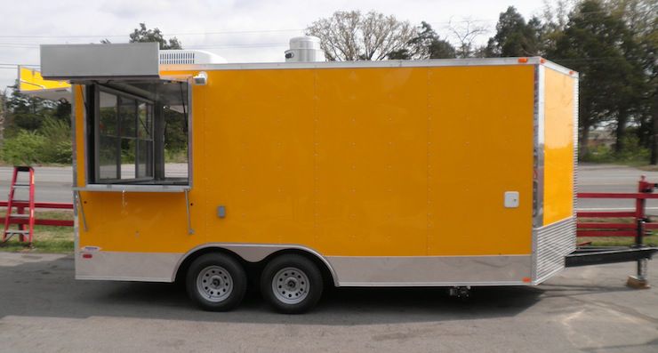 Concession Trailer 8.5'x17' Yellow White Background