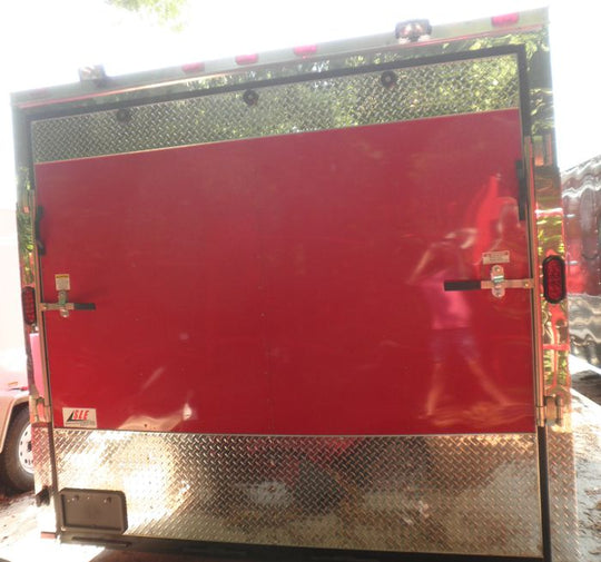 Enclosed Trailer 8.5'x26' Red - Lawn Equipment Car Motorcycle Hauler V-Nose