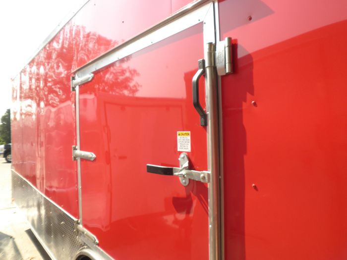 Enclosed Trailer 8.5'x26' Red - Lawn Equipment Car Motorcycle Hauler V-Nose