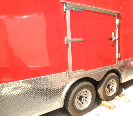 Enclosed Trailer 8.5'x26' Red - Lawn Equipment Car Motorcycle Hauler V-Nose