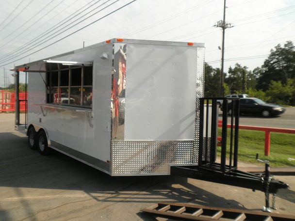 Concession Trailer 8.5' x 20' White White Background