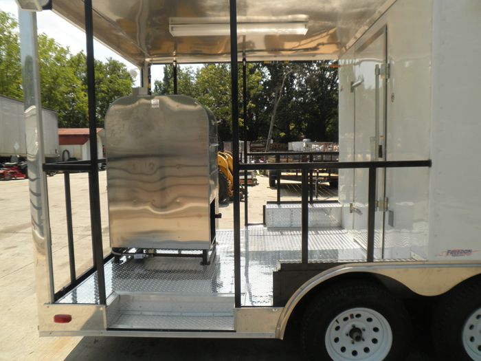 Concession Trailer 8.5'x20' White - BBQ Smoker Vending Concession