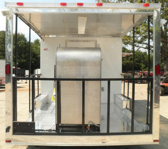 Concession Trailer 8.5'x20' White - BBQ Smoker Vending Concession