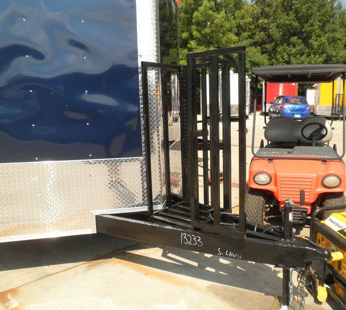 Concession Trailer 8.5'x16' Blue - Event Food Catering BBQ White Background