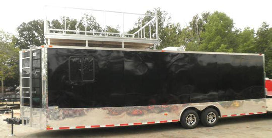 Enclosed Trailer 8.5'x28' Black - Extended Roof Observation Deck Storage - SLE Equipment - 6