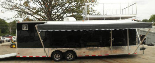 Enclosed Trailer 8.5'x28' Black - Extended Roof Observation Deck Storage - SLE Equipment - 3