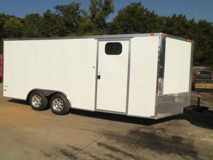 Enclosed Trailer 8.5'x18' White Side