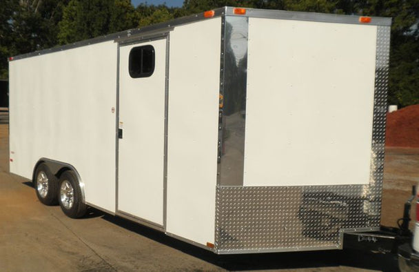 Enclosed Trailer 8.5'x18' White Side