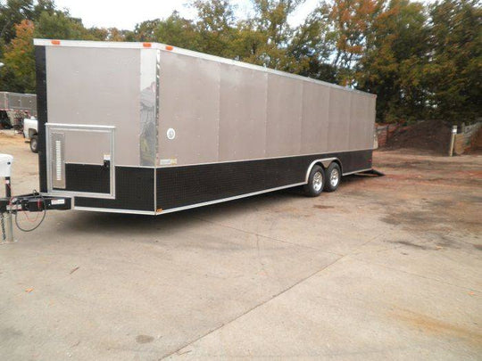 Enclosed Trailer 8.5'x26' Beige - Dual 5200 lb Axles Brakes Storage - SLE Equipment - 1
