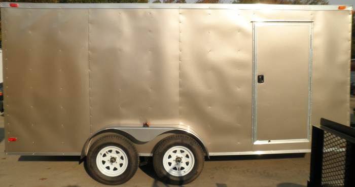 Enclosed Trailer 7'x16' Cargo Hauler Motorcycle Tandem V Nose