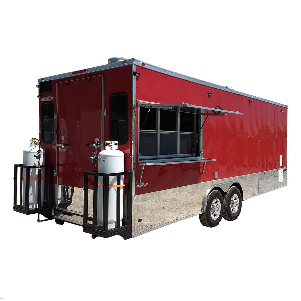 8.5' x 24' Red Concession Food Trailer With Appliances