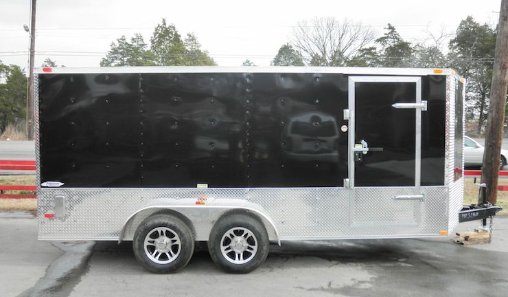 Enclosed Trailer 7'x16' Custom Built White Background