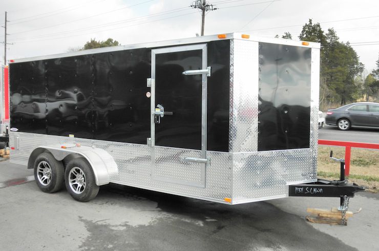 Enclosed Trailer 7'x16' Custom Built White Background