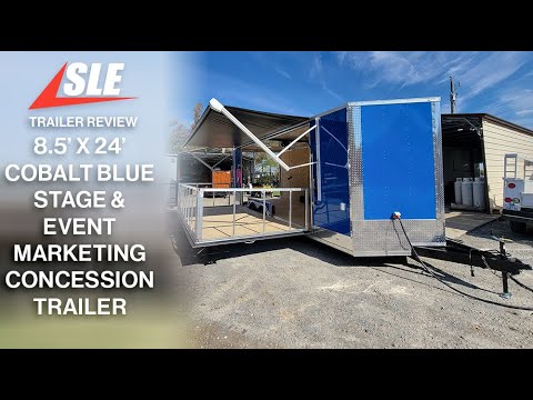 8.5' X 24' Cobalt Blue Stage & Event Marketing Concession Trailer
