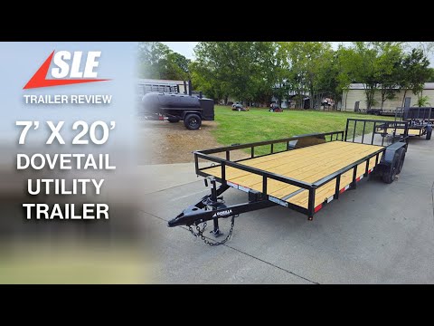 7x20 Utility Trailer Dovetail Powder Coated W/gate (2) 3500lb Axles 7k