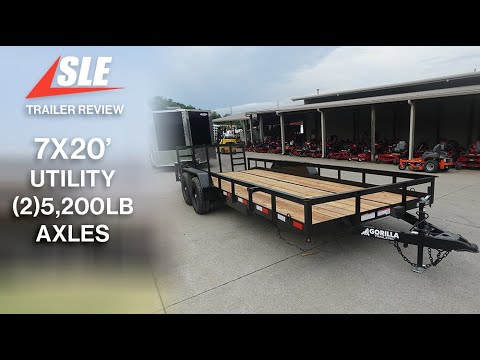 7x20 Heavy Duty Dovetail Utility Trailer (2) 5,200lb Axles Video