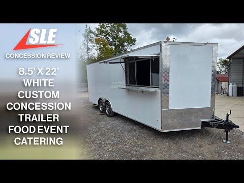 8.5' X 22' White Custom Concession Trailer Food Event Catering Concession Review and Walkthrough Video