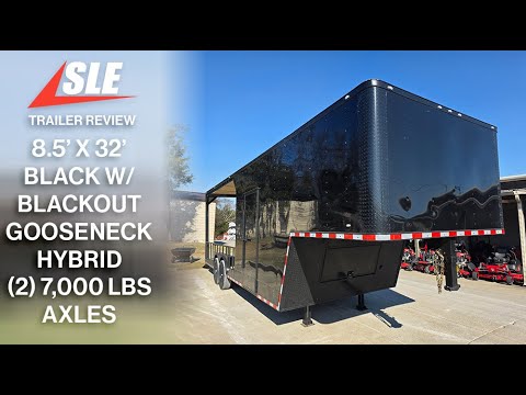 8.5' X 32' Gooseneck Hybrid Enclosed Trailer 16' Porch