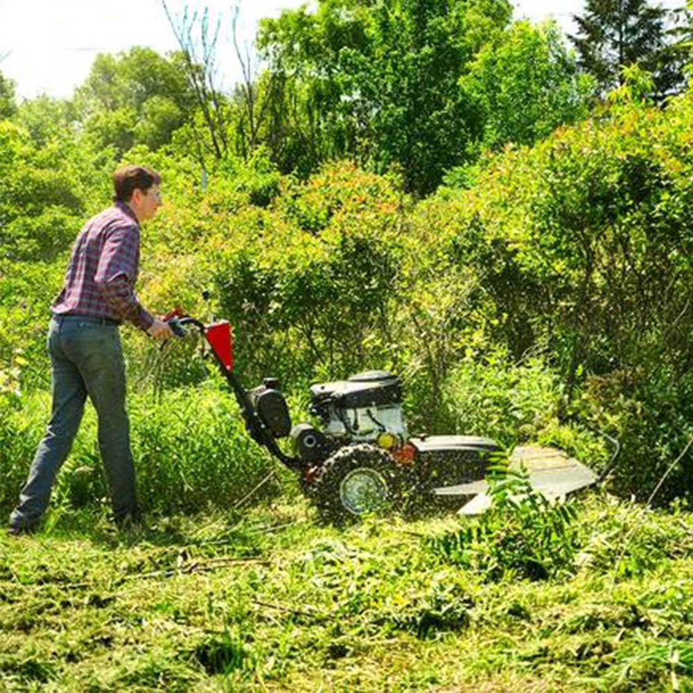 DR Power AT47134BEN Pro Max 34 Inch 20 HP Briggs Field and Brush Mower Walk Behind Front Right View