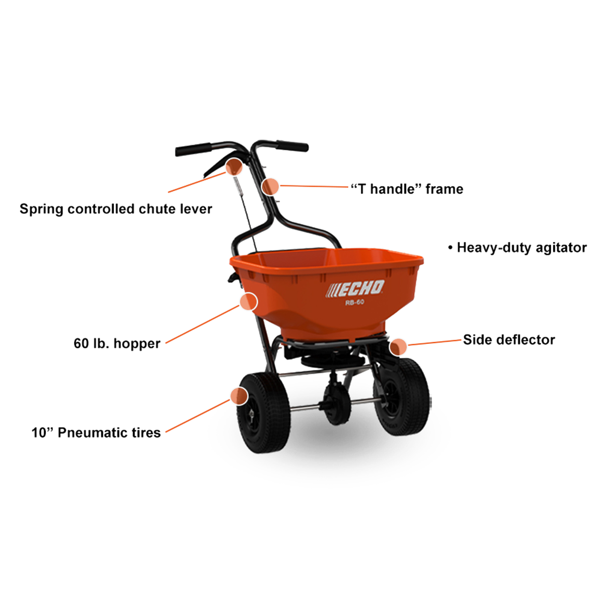 Echo RB-60 Lawn Spreader 60lb Hopper