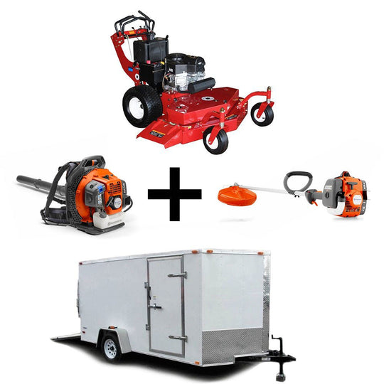 Bradley 48WT - BS25 48" Walk Behind Mower Encl Trailer Handheld Package - SLE Equipment - 1