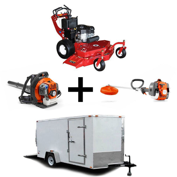 Bradley 48WT - BS25 48" Walk Behind Mower Encl Trailer Handheld Package - SLE Equipment - 1