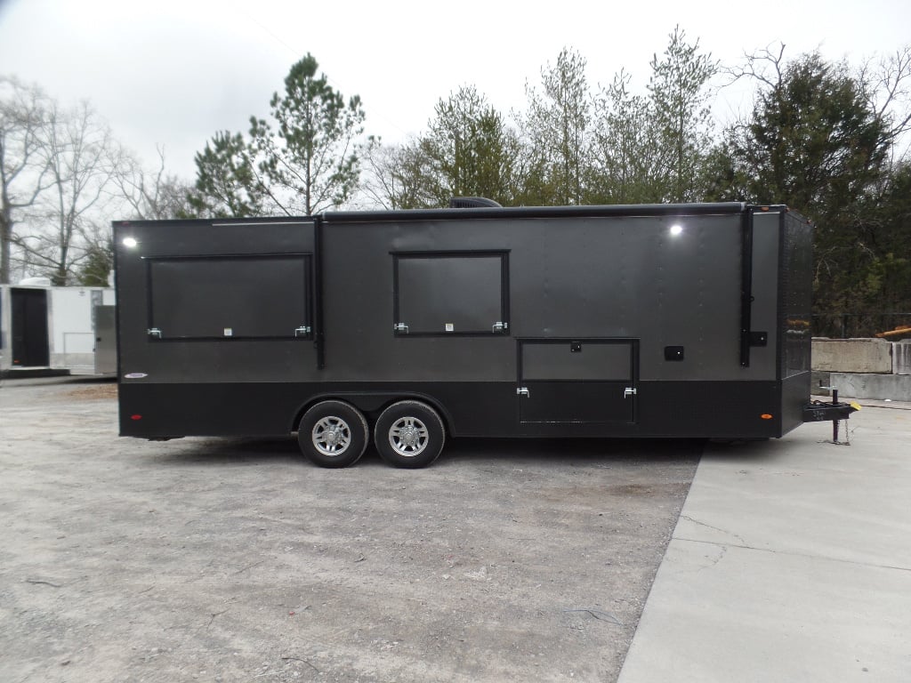 8.5' x 24' Black Catering Event Concession Food Trailer