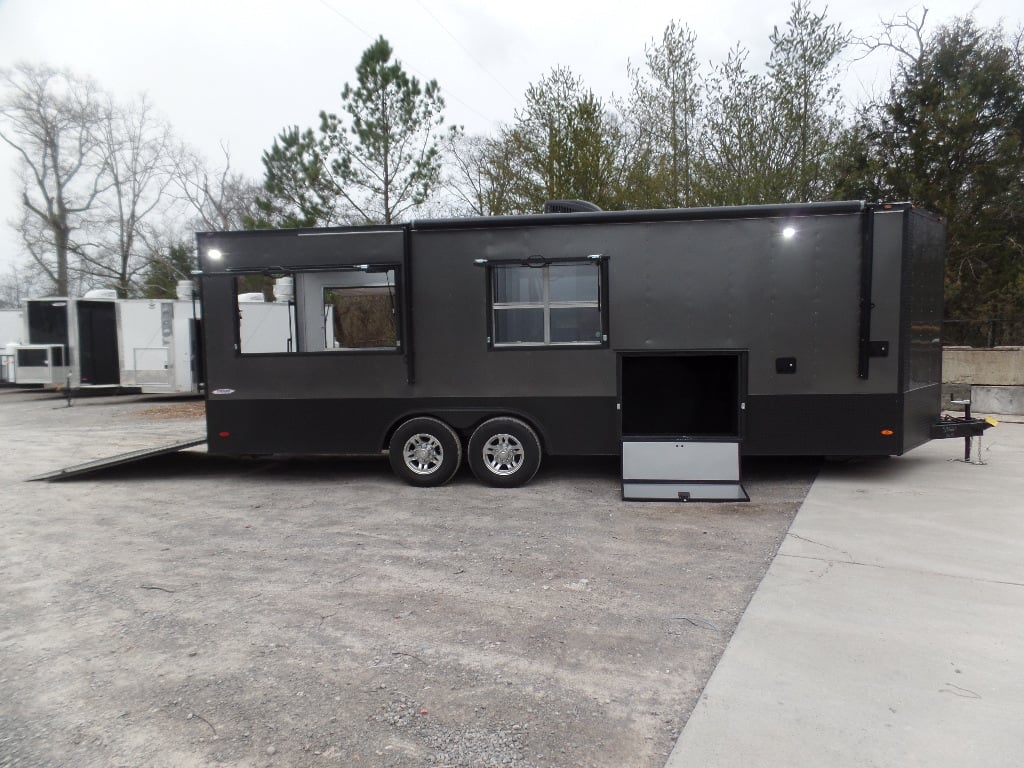 8.5' x 24' Black Catering Event Concession Food Trailer