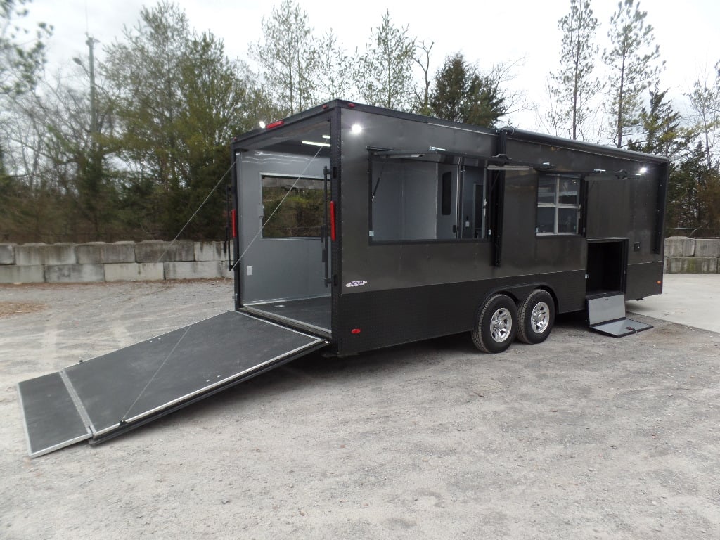 8.5' x 24' Black Catering Event Concession Food Trailer