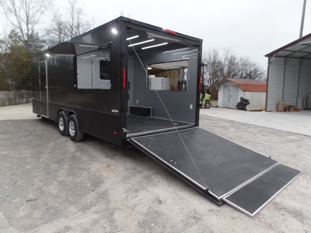 8.5' x 24' Black Catering Event Concession Food Trailer