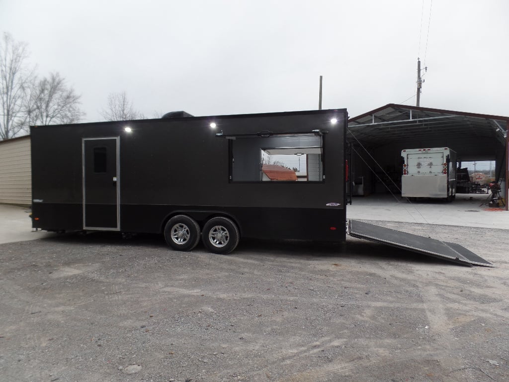 8.5' x 24' Black Catering Event Concession Food Trailer