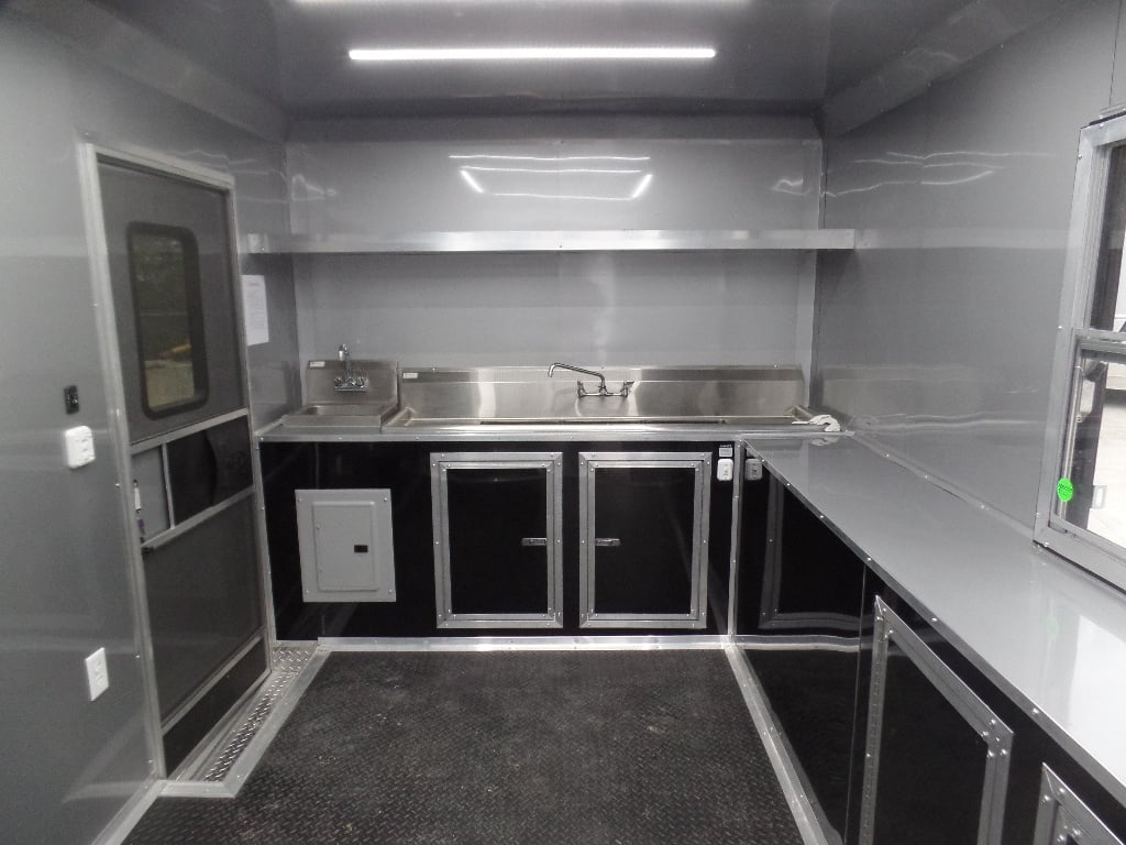 8.5' x 24' Black Catering Event Concession Food Trailer