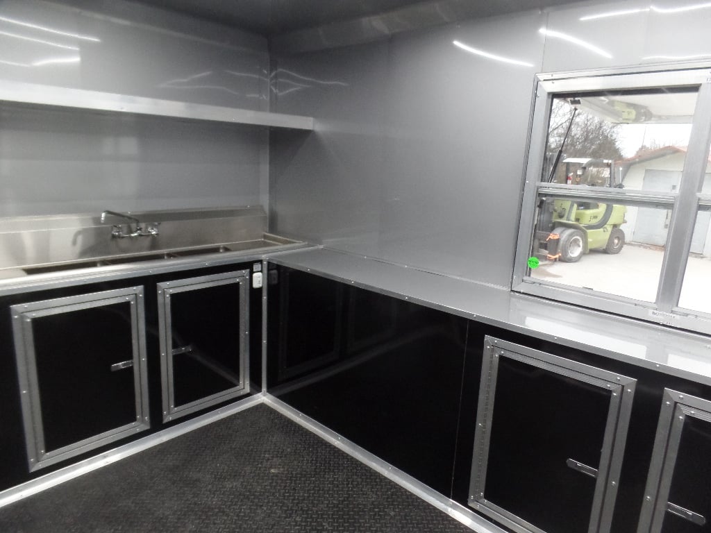 8.5' x 24' Black Catering Event Concession Food Trailer