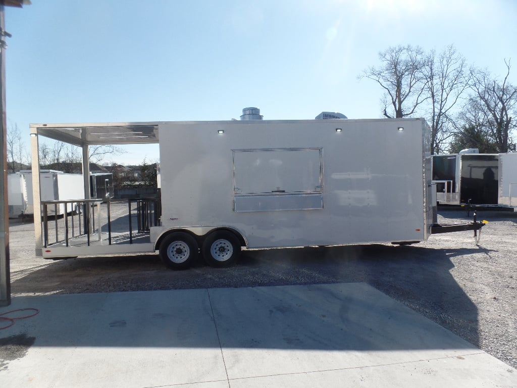 8.5' x 26' White Concession Food Trailer