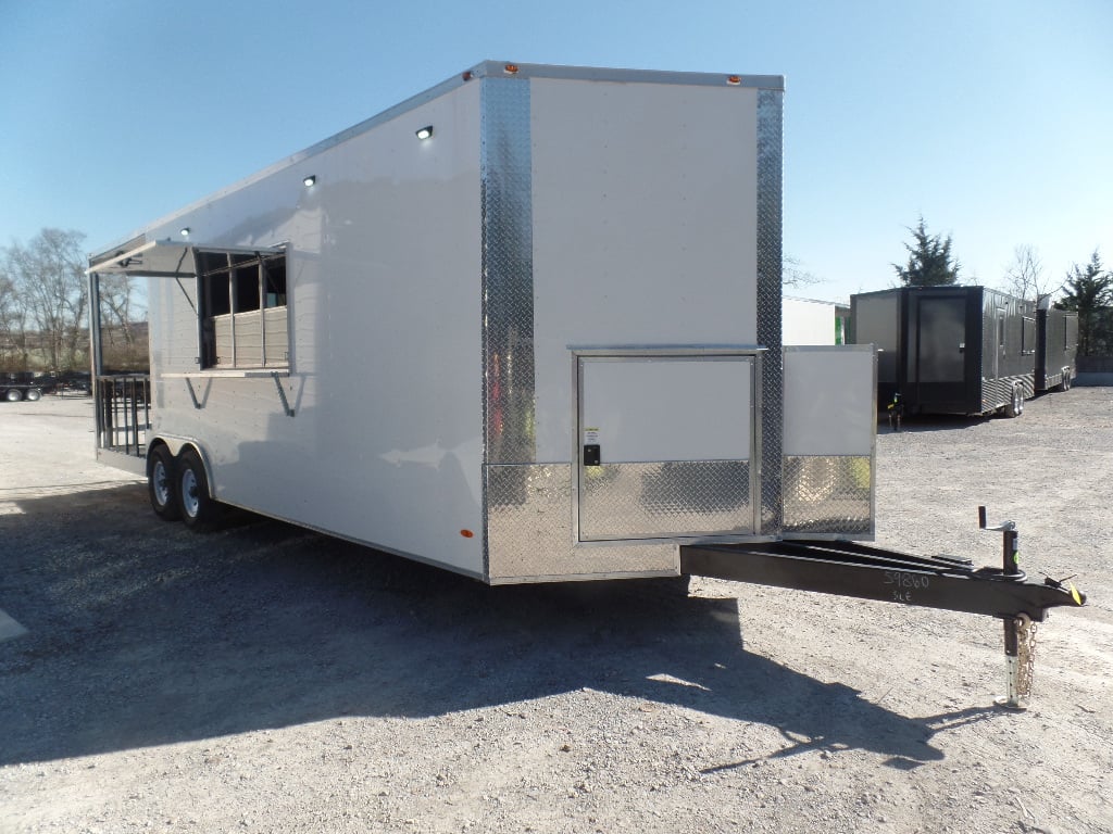 8.5' x 26' White Concession Food Trailer