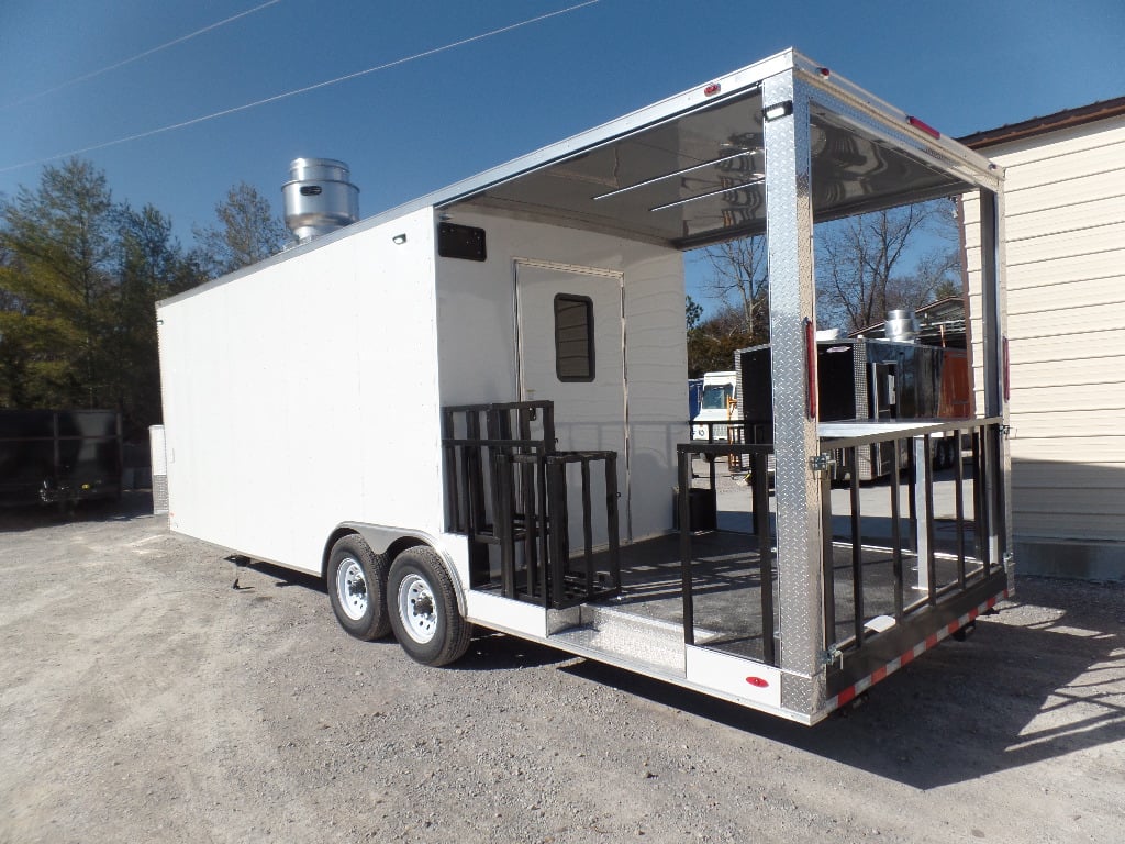 8.5' x 26' White Concession Food Trailer